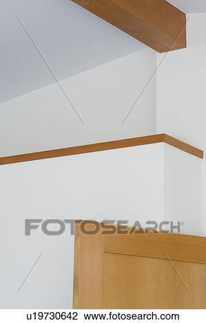 Stock Image - Architectural detail wooden ceiling beam. Fotosearch