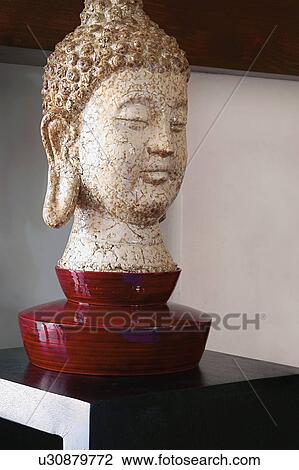 Buddha head statue View Large Photo Image Stock Image - Buddha head statue. Fotosearch