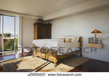 Cozy Master Bedroom In Elegant Modern Style Stock Image