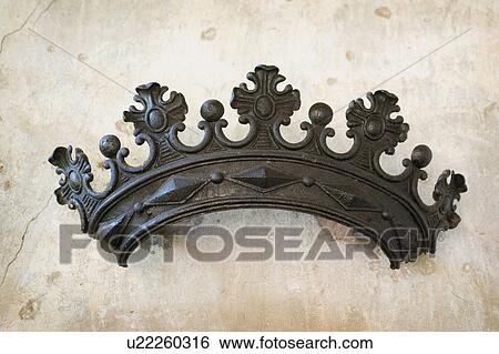 Detail decorative crown on wall View Large Photo Image Stock Photograph - Detail decorative crown on wall. Fotosearch