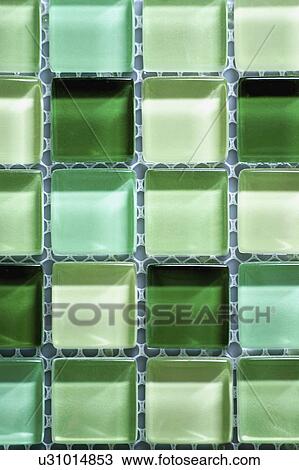 Stock Image - Detail green tile. Fotosearch