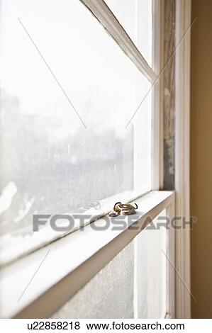 Stock Photo - Detail lock on unfinished window. Fotosearch