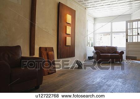Interior of an art gallery with hardwood floors View Large Photo Image Stock Photo - Interior of an art gallery with hardwood floors. Fotosearch