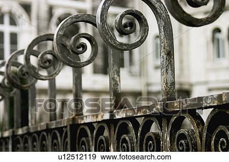 Ironwork fence detail View Large Photo Image Stock Photo - Ironwork fence detail. Fotosearch