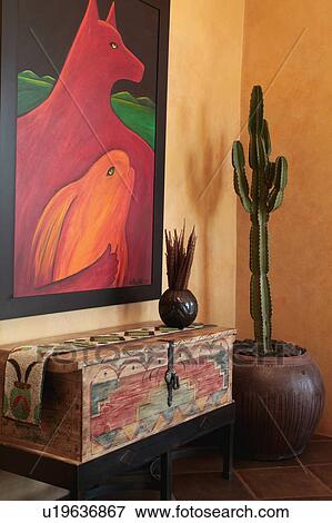 Large painting above old wooden chest View Large Photo Image Stock Photo - Large painting above old wooden chest. Fotosearch
