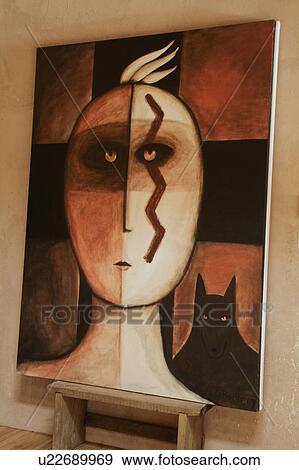 Large painting on easel View Large Photo Image Stock Photo - Large painting on easel. Fotosearch