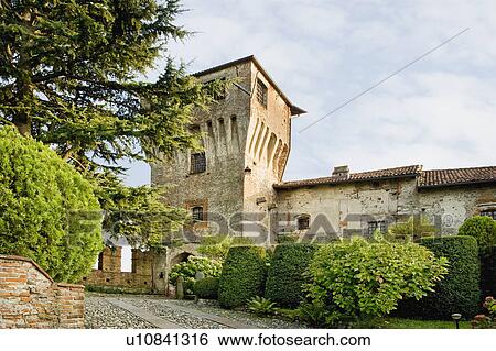 Stock Photograph - Old brick Italian castle. Fotosearch