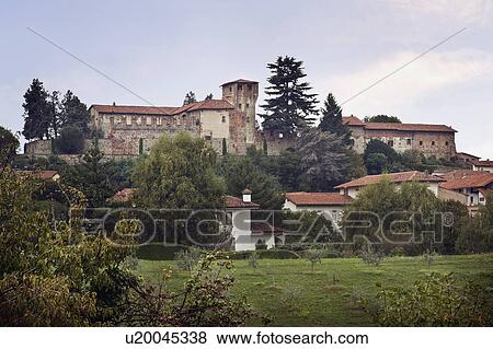 Stock Photo - Old Italian castle on a hill. Fotosearch