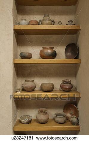 Stock Image - Old Native American pots. Fotosearch