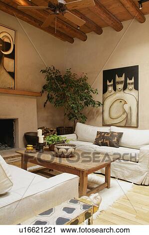 Stock Image - Southwest style living room. Fotosearch