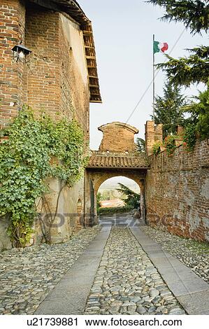 Stone driveway along brick castle View Large Photo Image Stock Image - Stone driveway along brick castle. Fotosearch