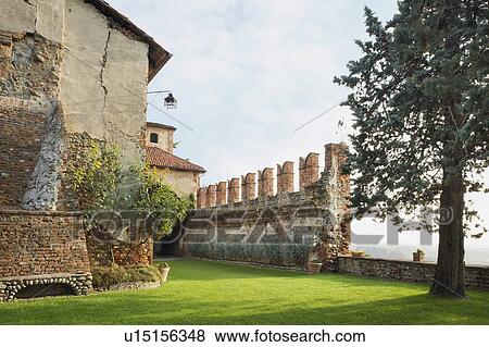 Yard and brick wall surrounding Italian Castle View Large Photo Image Stock Photo - Yard and brick wall surrounding Italian Castle. Fotosearch