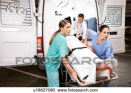 Stock Image - Ambulance at emergency. Fotosearch
