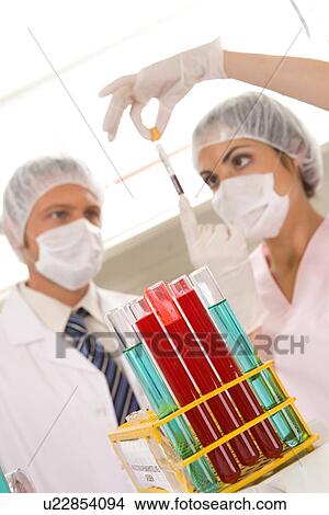 Picture - At a laboratory. Fotosearch