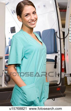 Attractive paramedic View Large Photo Image Stock Image - Attractive paramedic. Fotosearch