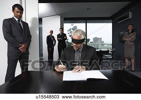 Blind contract signing View Large Photo Image Stock Image - Blind contract signing. Fotosearch