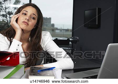 Bored business woman View Large Photo Image Stock Photograph - Bored business woman. Fotosearch
