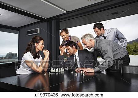 Business team playing chess View Large Photo Image Stock Photograph - Business team playing chess. Fotosearch