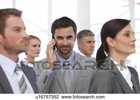Stock Image - Businessman with a telephone. Fotosearch