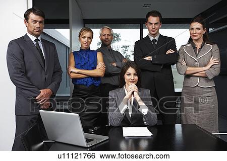 Confident business team View Large Photo Image Stock Photograph - Confident business team. Fotosearch