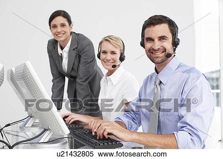 Customer support agents View Large Photo Image Stock Photography - Customer support agents. Fotosearch
