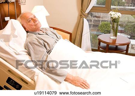 Stock Photo - Elderly man in hospital. Fotosearch