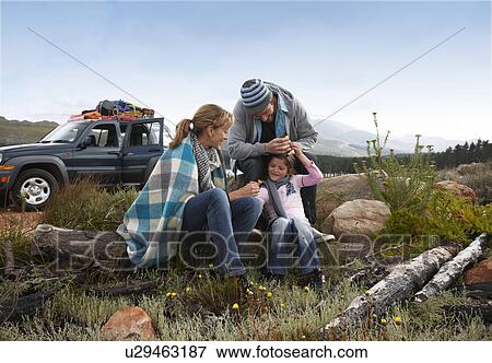 Stock Photo - Family on a roadtrip. Fotosearch