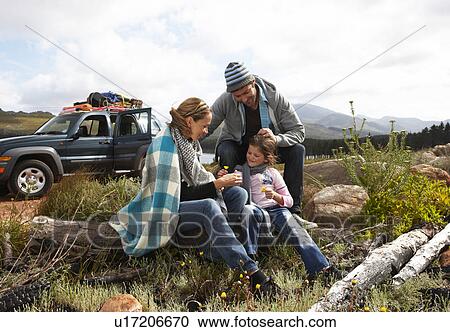 Stock Image - Family on vacation. Fotosearch