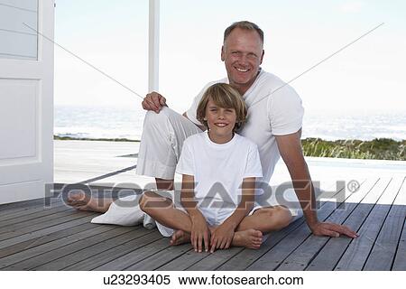 Stock Photography - Father and son on vacation. Fotosearch
