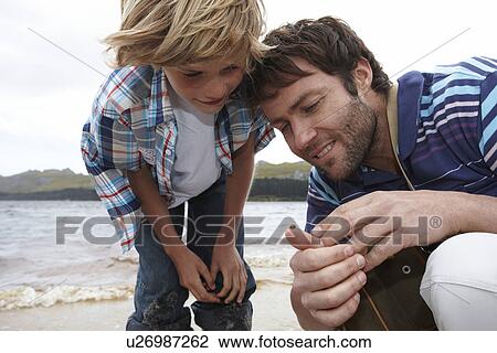 Stock Image - Father and son portrait. Fotosearch