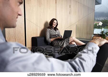 Stock Photo - Happy business woman. Fotosearch