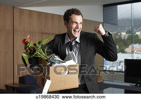 Stock Image - Happy jobless man. Fotosearch