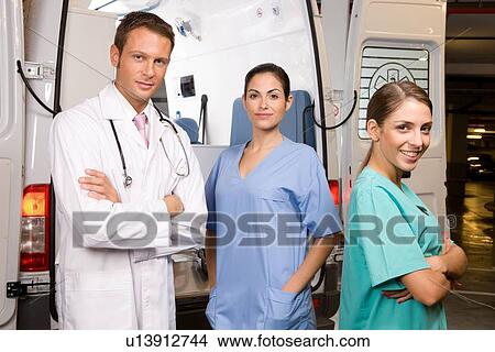 Picture - Happy paramedics team. Fotosearch