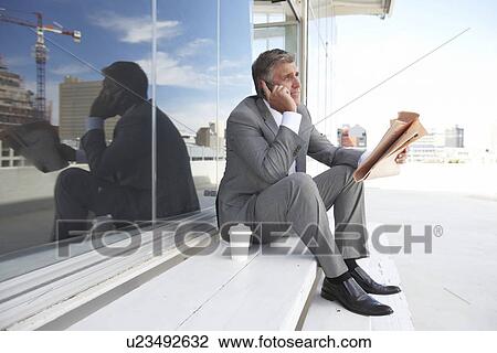 Stock Image - Having a break. Fotosearch