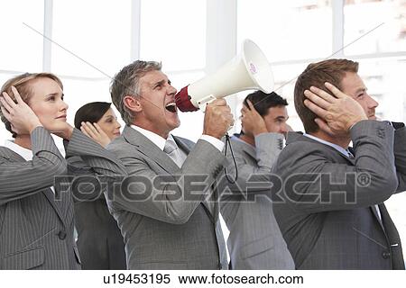 Man screaming through loudspeaker View Large Photo Image Stock Photography - Man screaming through loudspeaker. Fotosearch