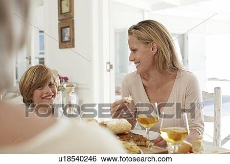 Stock Photograph - Mother with her son. Fotosearch