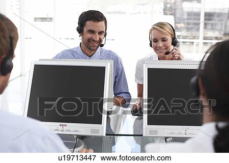 People at call center View Large Photo Image Stock Photo - People at call center. Fotosearch