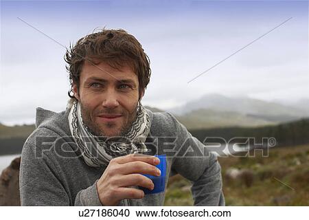 Stock Image - Portrait of a hiker. Fotosearch