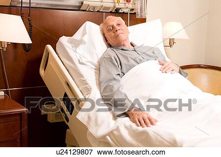 Stock Photo - Sick old man portrait. Fotosearch