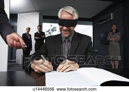 Smiling businessman signing a contract View Large Photo Image Stock Photograph - Smiling businessman signing a contract. Fotosearch