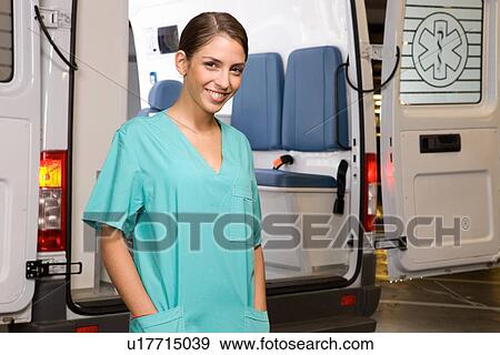 Smiling paramedic View Large Photo Image Stock Photo - Smiling paramedic. Fotosearch