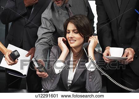Stock Image - Stressed at work. Fotosearch