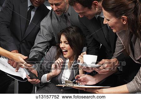 Stock Image - Stressed business woman. Fotosearch