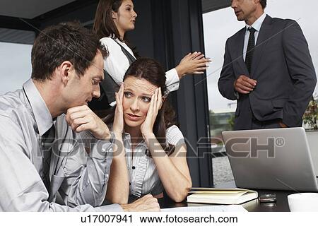 Stock Image - Stresses business woman. Fotosearch