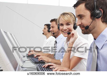Telephone sales people View Large Photo Image Stock Photograph - Telephone sales people. Fotosearch