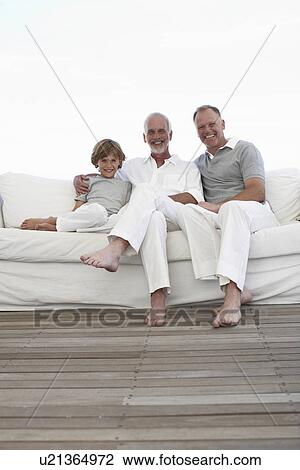 Stock Image - Three men generations. Fotosearch
