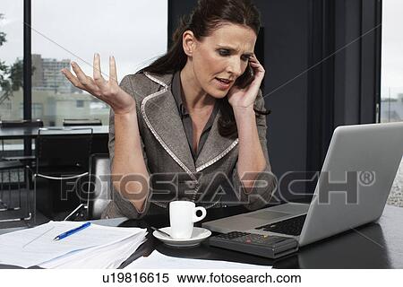 Stock Photography - Woman making a call. Fotosearch