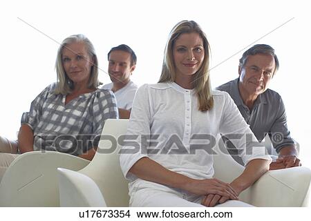 Woman with her family View Large Photo Image Picture - Woman with her family. Fotosearch
