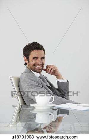 Young happy manager View Large Photo Image Stock Photo - Young happy manager. Fotosearch