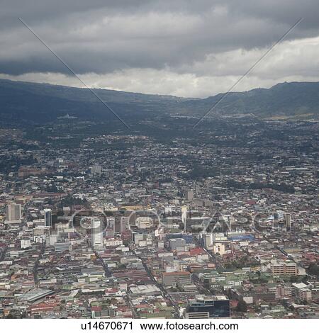 Stock Image - Aerial view of Costa Rica landscape. Fotosearch